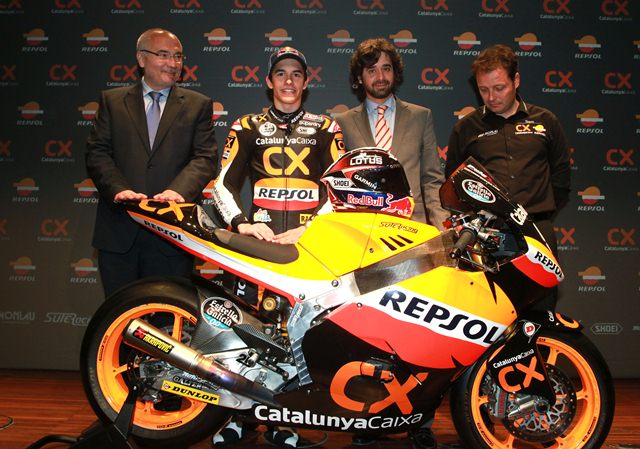 Marc Márquez and his Moto2 motorcycle