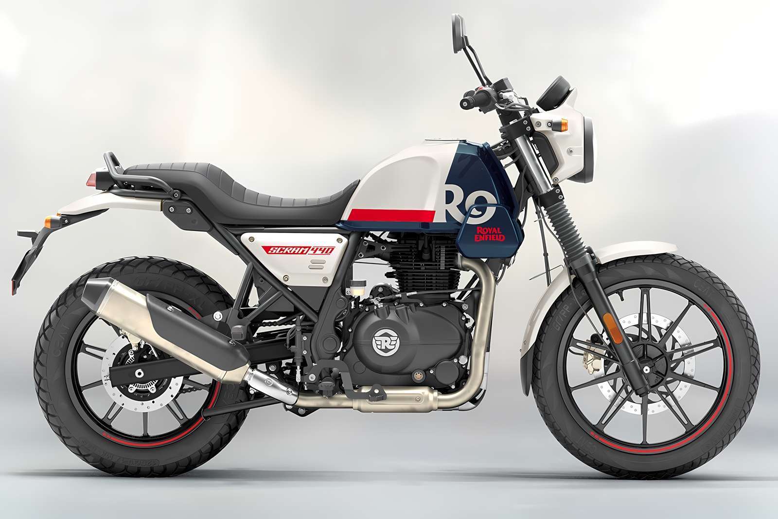 Royal Enfield Scram 440 Flash Blue side view