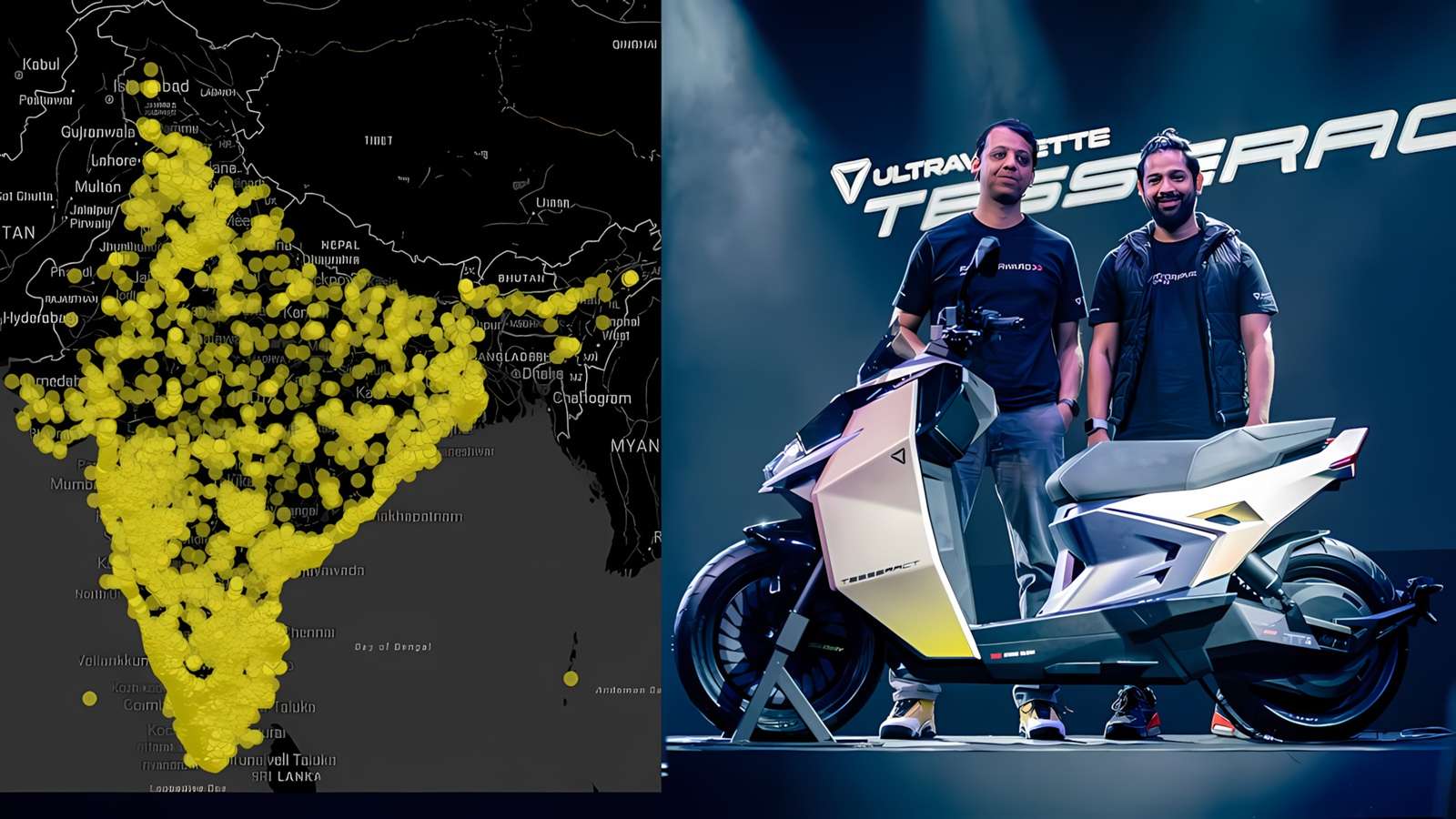 Heatmap of bookings for Ultraviolette Tesseract electric scooter