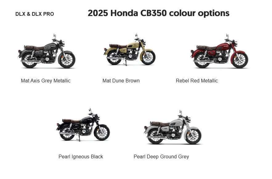 2025 Honda CB350 colour options