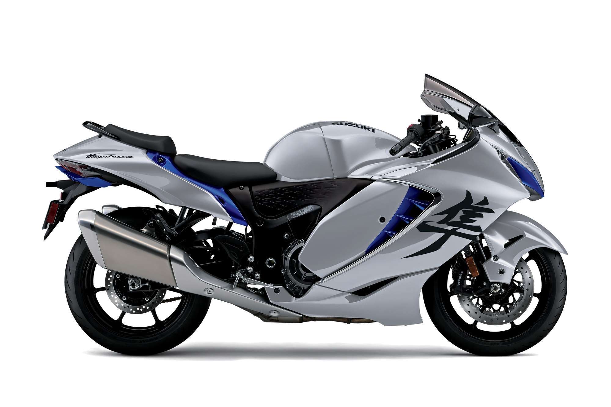 2025 Suzuki Hayabusa in Metallic Mystic Silver+Pearl Vigor Blue