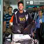 cs santosh arriving at bengaluru airport