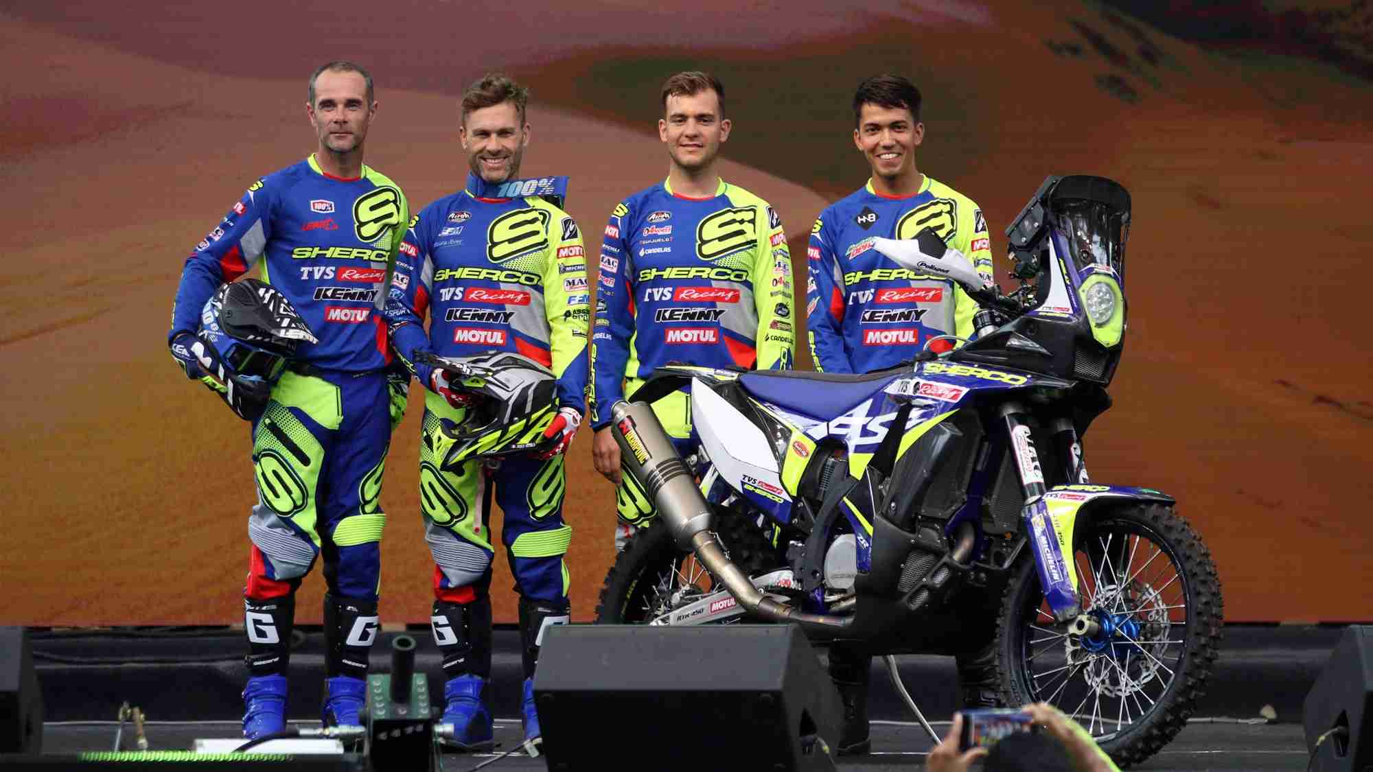 Sherco TVS Rally Factory Team announces riders for Dakar Rally 2020 - (From left)Johnny Aubert, Michael Metge, Lorenzo Santolino, Harith Noah