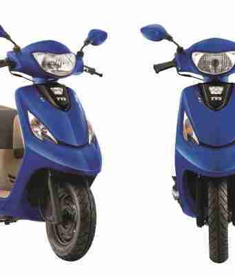 BS6 TVS Zest 110 Matte Blue