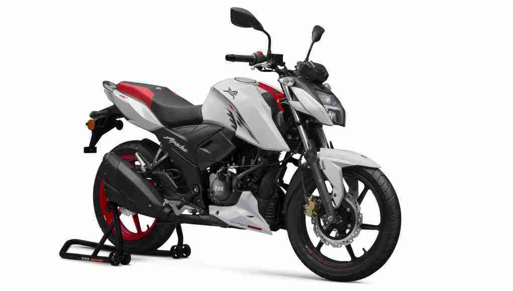 2023 TVS Apache RTR 160 4V Special Edition Pearl White colour