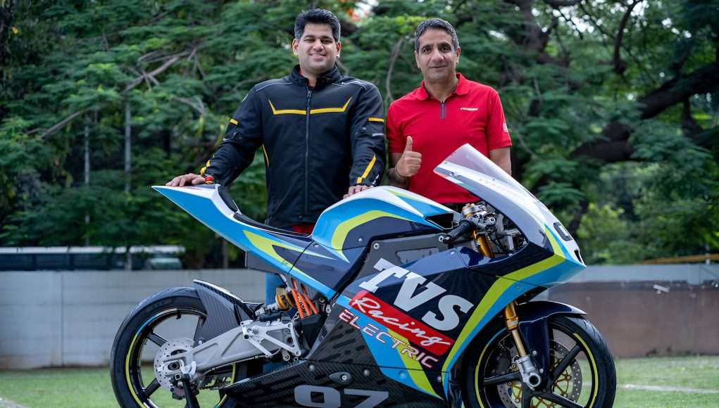 TVS Apache RTE (Racing Throttle Electric) race motorcycle