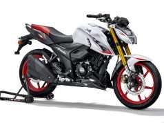 New TVS Apache RTR 160 4V with USD Pearl White