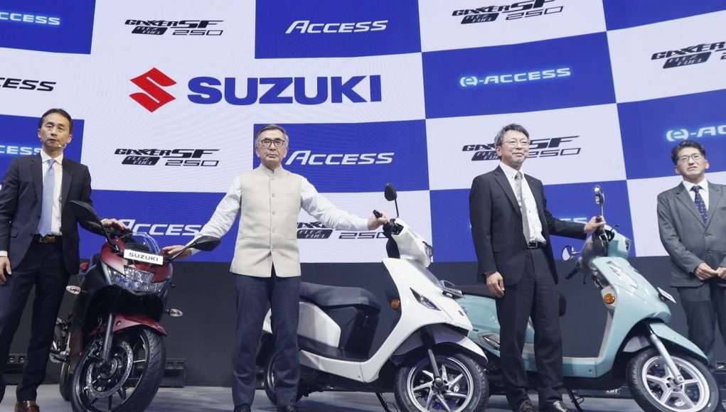 Mr. Kyuji, Mr. T. Suzuki, Mr. Tanaka & Mr. Umeda unveils SMIPL's new products at Bharat Mobility Global Expo 2025