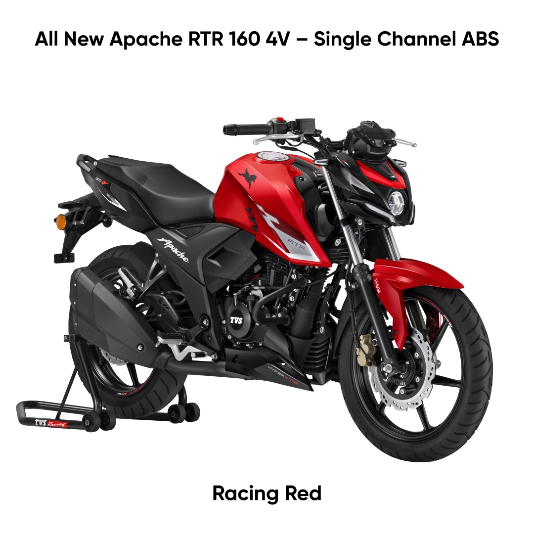 2026 TVS Apache RTR 160 4V Single Channel ABS_Racing Red