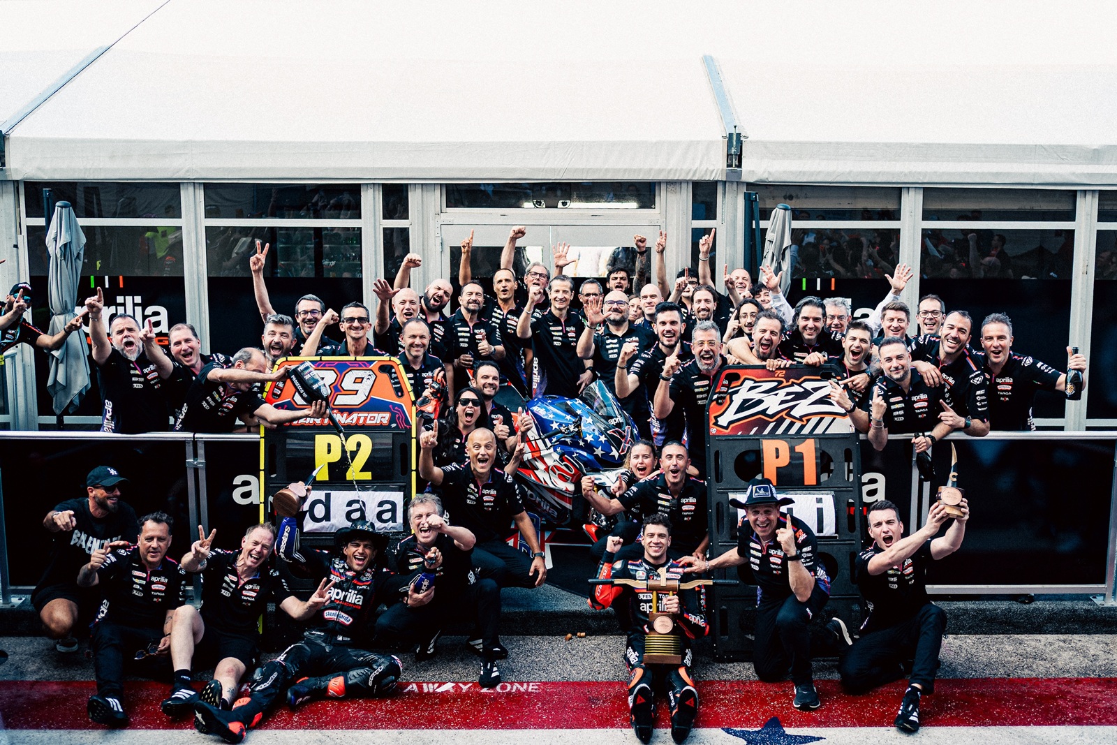 Aprilia Racing Dominates Austin - Historic MotoGP One-Two for Bezzecchi and Martín