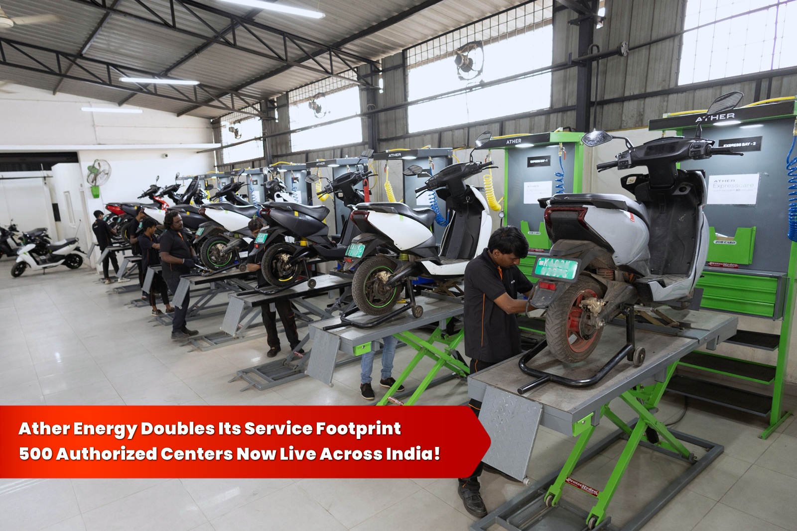 Ather Energy Doubles Its Service Footprint with 500 Authorized Centers Now Live Across India!