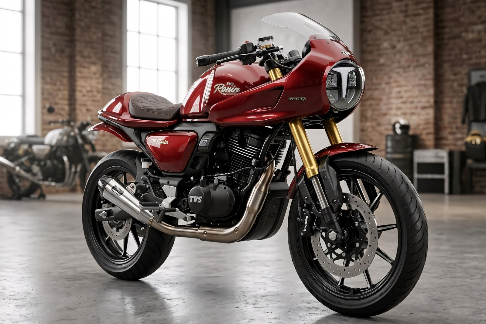 TVS Ronin Cafe Racer AI image based on design patent