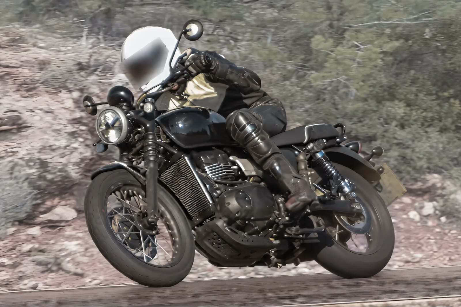 Triumph Bonneville 400 spotted testing
