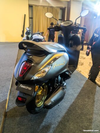 Updated 2026 Yamaha Fascino 125 Fi Hybrid rear section