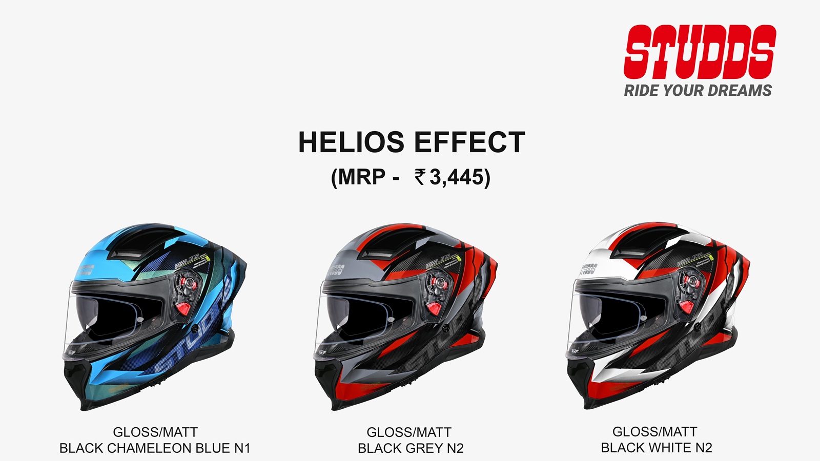 New Updated STUDDS Helios Effect Helmet Launched New Updated STUDDS Helios Effect Helmet Launched