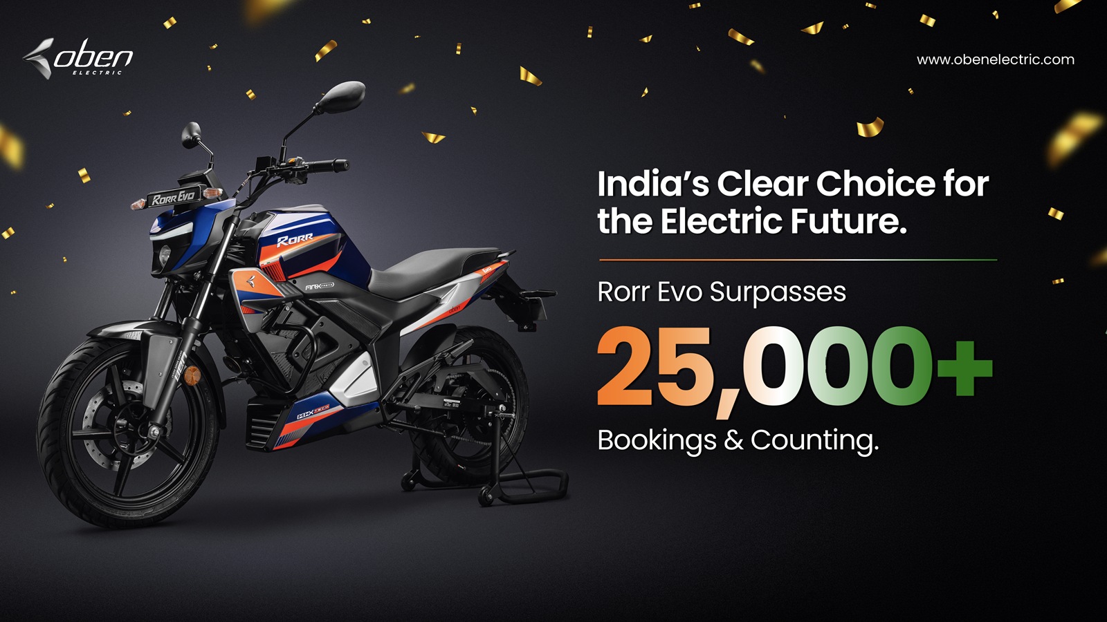 Oben Rorr Evo Electric Motorcycle Bookings Over 25,000 Orders in 15 Days Oben Rorr Evo Electric Motorcycle Bookings Over 25,000 Orders in 15 Days