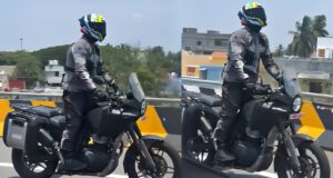 Royal Enfield Himalayan 750 with alloy wheels and touring accessories