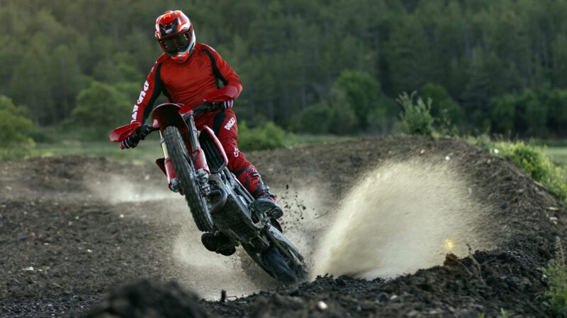 Ducati Desmo450 EDS Enduro Motorcycle in action