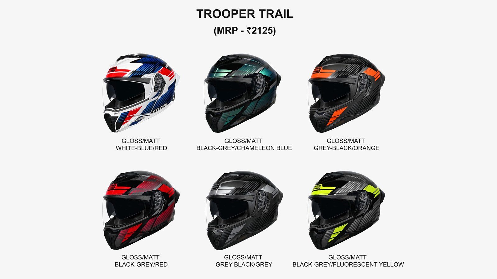 STUDDS Trooper Trail Helmet full range