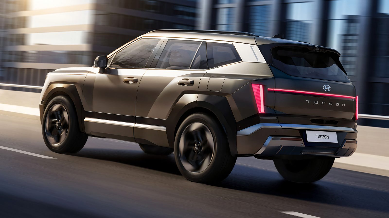 2027 Hyundai Tucson rear three quarter