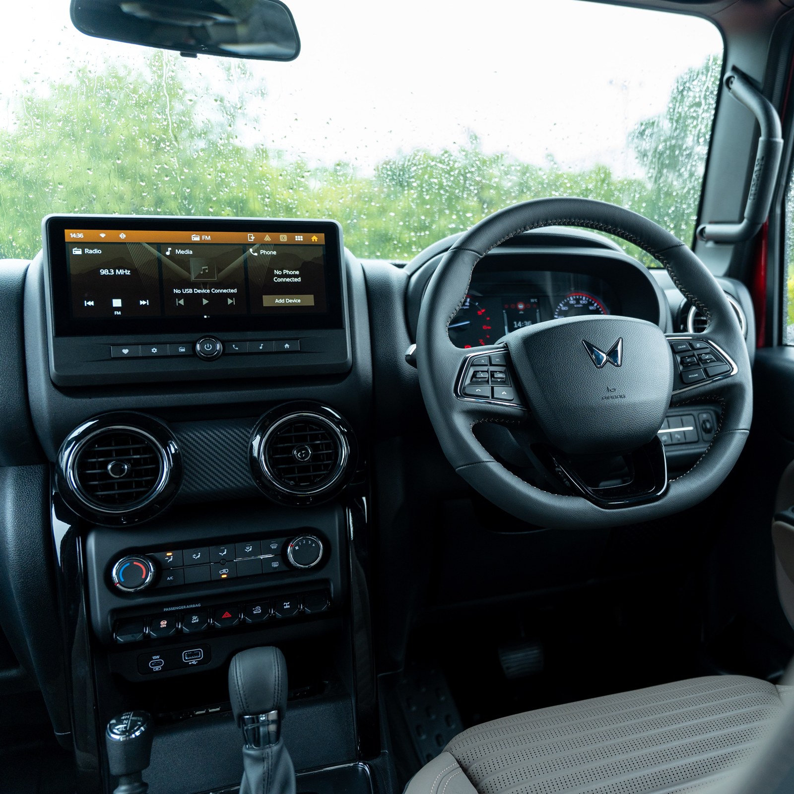 Mahindra Thar OG Steering and Infotainment system