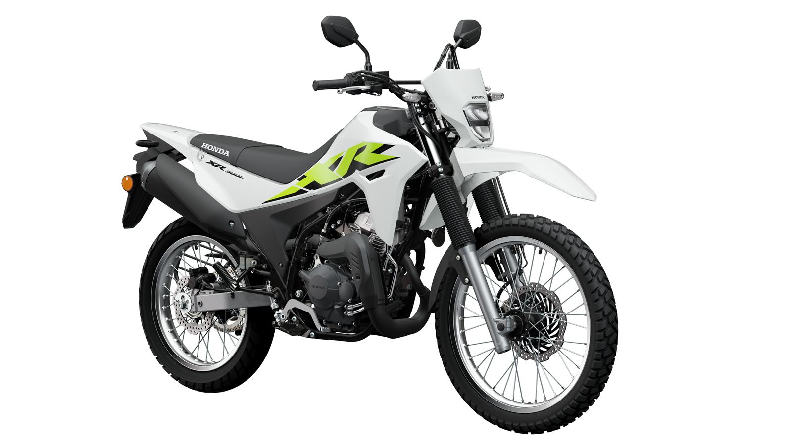 Honda XR300 L - Shasta White front right quarter